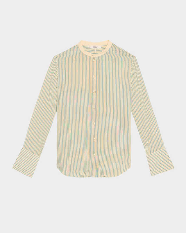 Silk Stripe Oversized Blouse